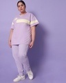 Shop Feel Good Lilac Plus Size Color Block Boyfriend T-shirt