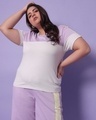 Shop Feel Good Lilac Plus Size Colorblock T-shirt-Front
