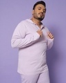 Shop Feel Good Lilac Plus Size Henley Hoodie T-shirt-Front