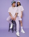 Shop Feel Good Lilac Stripe Half Sleeve Unisex T-shirt-Full