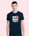 Shop Men's Blue Feel Most Alive Graphic Printed T-shirt-Front