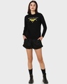 Shop Women's Black Fierce Wonder Woman Typography Sweater