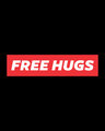 Shop Free Hugs Black Tee-Full