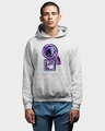 Shop Men's Grey Shapes & Stars Abstract Hoodie-Front