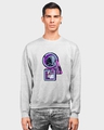 Shop Men's Grey "Shapes & Stars Abstract" Sweatshirt-Front