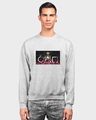 Shop Men's Grey "Shapes & Stars Angry Doll" Sweatshirt-Front
