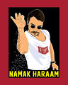 Shop Namak Haraam Maroon Tee-Full