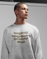 Shop Men's Grey Typography Printed Sweatshirt-Front