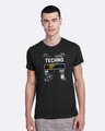 Shop Techno India Black Tee-Front