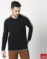 Shop Black Varsity Sweater-Front