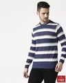 Shop Indigo Blue Striped Sweater-Front