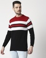 Shop Maroon Colour Block Sweater-Design