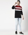 Shop Maroon Colour Block Sweater-Full