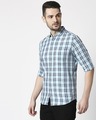 Shop Men's Arctic Blue Slim Fit Casual Check Shirt-Design