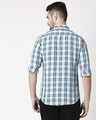 Shop Men's Arctic Blue Slim Fit Casual Check Shirt-Full