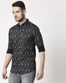 Shop Men's Black Slim Fit Casual Print Shirt-Design