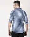 Shop Men's Indigo Blue Slim Fit Casual Check Shirt-Full