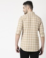 Shop Men's Khakhi Slim Fit Casual Check Shirt-Full