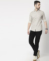 Shop Men's Khakhi Slim Fit Casual Print Shirt