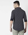 Shop Men's Navy Slim Fit Casual Print Shirt-Full