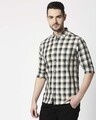 Shop Men's Off White Slim Fit Casual Check Shirt-Design