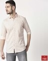 Shop Men's Pink Slim Fit Casual Print Shirt-Front