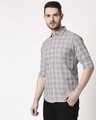 Shop Men's Slate Grey Slim Fit Casual Check Shirt-Design