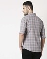 Shop Men's Slate Grey Slim Fit Casual Check Shirt-Full