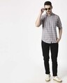 Shop Men's Slate Grey Slim Fit Casual Check Shirt