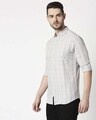 Shop Men's Stone Grey Slim Fit Casual Check Shirt-Design