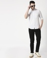 Shop Men's White Slim Fit Casual Check Shirt