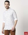 Shop Men's White Slim Fit Casual Print Shirt-Front