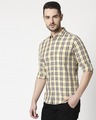 Shop Men's Yellow Slim Fit Casual Check Shirt-Design