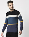 Shop Navy Colour Block Sweater-Design