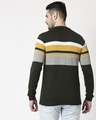 Shop Olive Green Colour Block Sweater-Full
