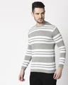 Shop Stone Grey Striped Sweater-Design