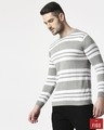 Shop Stone Grey Striped Sweater-Front