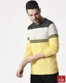 Shop Yellow Colour Block Sweater-Front
