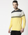 Shop Yellow Colour Block Sweater-Design