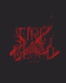 Shop Men's Black Fire & Blood Typography T-shirt-Full