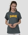 Shop Fire Savage Boyfriend T-Shirt-Front