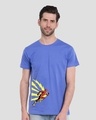 Shop Flash Thunder Half Sleeve T-Shirt  (FL) Blue Haze-Front