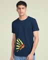 Shop Flash Thunder Half Sleeve T-Shirt  (FL) Navy Blue-Front