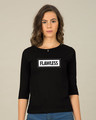Shop Flawless Bold Round Neck 3/4th Sleeve T-Shirt-Front