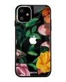 Shop Floral Printed Premium Glass Cover For iPhone 11 (Impact Resistant, Matte Finish)-Front