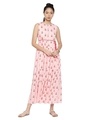 Shop Floral Printed Pink Tier A Dress For Women's
