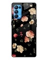 Shop Floral Printed Premium Glass Cover For Oppo Reno 5 Pro (Impact Resistant, Matte Finish)-Front