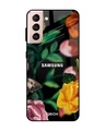 Shop Floral Printed Premium Glass Cover For  S21(Impact Resistant, Matte Finish)-Front