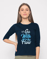 Shop Flow Round Neck 3/4th Sleeve T-Shirt-Front