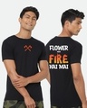 Shop Flower Nhi Fire Hai Half Sleeve T-shirt-Front